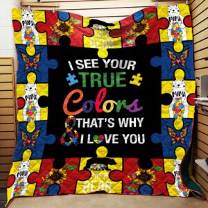 I See Your True Colors Quilt Blanket  Quilt